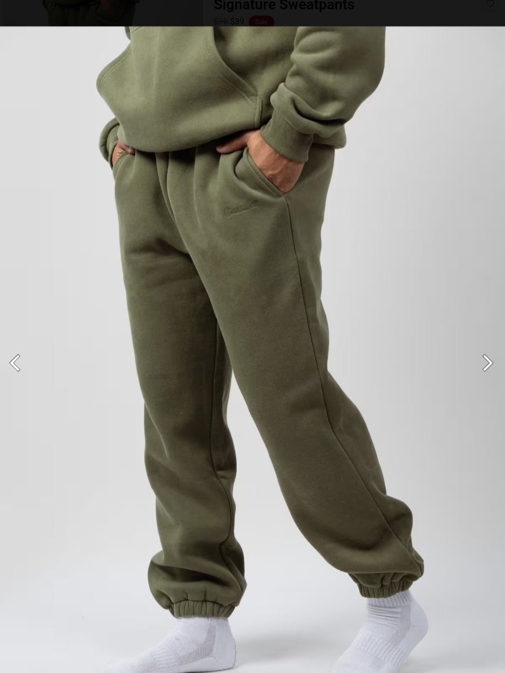 Comfrt Men's Olive Green Fleece Sweatpants